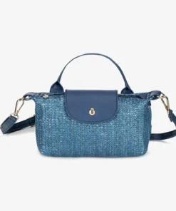 Collection Bohème : Mini Sac à Main "Bleu Pailleté"