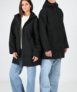 Parka longue mixte noir