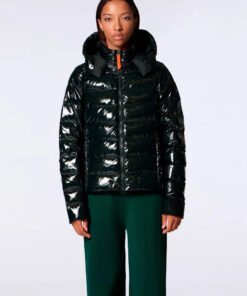 Doudoune courte ajustée matelassée France Bright Dark Forest